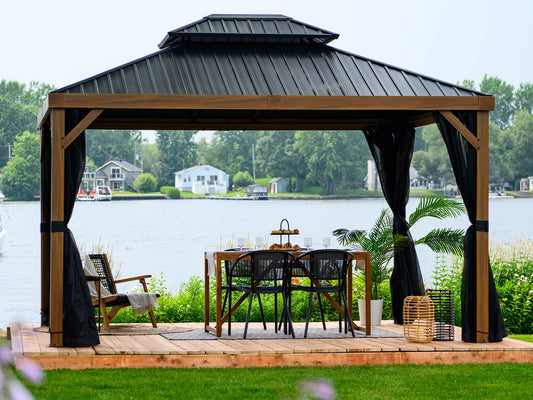 Gazebo Penguin Yosemite - 12 X 16 Ft. Metal Roof Wood Pattern