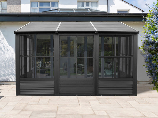 Gazebo Penguin Florence Add-A-Room with Metal Roof 10 Ft. x 12 Ft. in Black